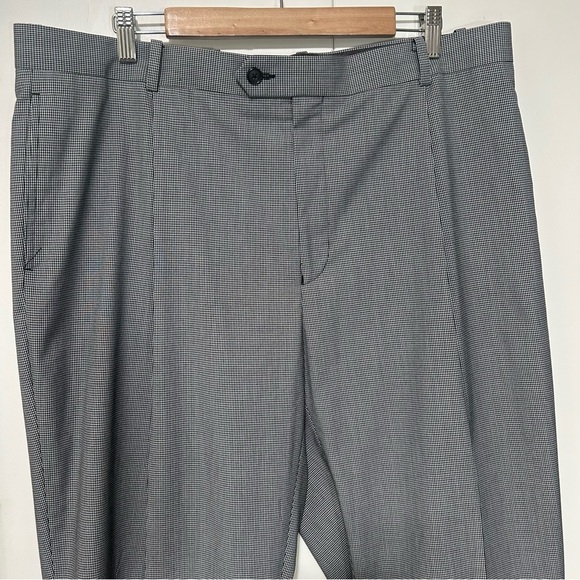 Sean John Fine Tailored Black and White Small Checked Pleated Trousers 40Wx30L - Picture 2 of 14